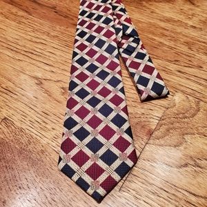 Vintage Tie Expressions Black Red and Gold Diamond Tie Men's